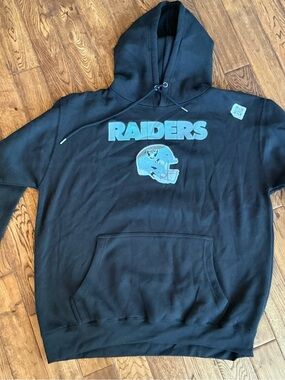 Las Vegas Raiders Hoodie Men’sXL Black Fanatics Pullover NFL Football Sweatshirt